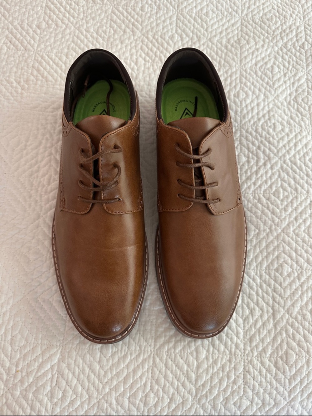 Men's Classic Brown Vegan / faux leather Lace-Up Dress Shoes